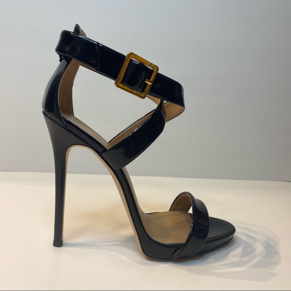 GIUSEPPE ZANOTTI Black Patent Leather Strappy Pumps - Picture 2 of 14